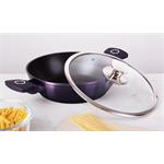 BerlingerHaus Nízky hrniec s mramorovým povrchom a pokrievkou Purple Eclipse Collection, 28 cm
