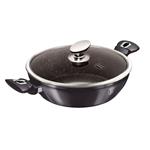 BerlingerHaus Nízký kastrol s mramorovým povrchem a poklicí Carbon PRO Line, 28 cm