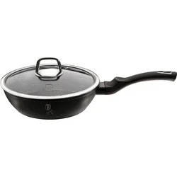 BerlingerHaus Pánev hluboká s mramorovým povrchem a poklicí Black Silver Collection, 24 cm