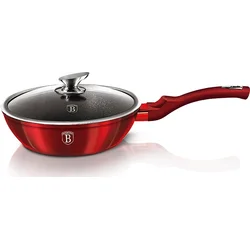 BerlingerHaus Pánev hluboká s mramorovým povrchem a poklicí Burgundy Metallic Line, 24 cm