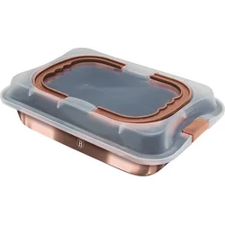 BerlingerHaus pečicí plech s víkem přenosný 36,5 x 24,5 cm Rosegold Metallic Line