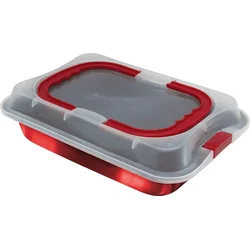 BerlingerHaus Plech na pečenie s plastovým krytom Burgundy Metallic Line, 36,5 x 24,5 x 5,5 cm