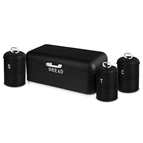 BerlingerHaus Sada 4 boxov na chlieb a potraviny Black Silver Collection