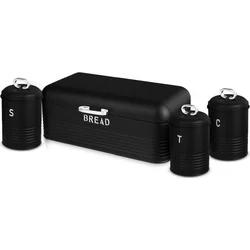 BerlingerHaus Sada 4 boxov na chlieb a potraviny Black Silver Collection