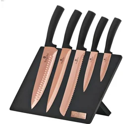 BerlingerHaus Sada nožů s magnetickým stojanem Rosegold Metallic Line, 6 ks