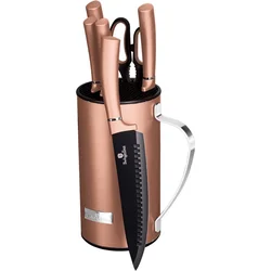 BerlingerHaus Sada nožů ve stojanu Rosegold Metallic Line, 7 ks