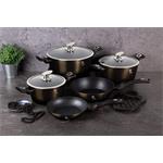 BerlingerHaus WOK panvica s mramorovým povrchom Shiny Black Collection, 28 cm