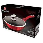 BerlingerHaus WOK panvica s pokrievkou s mramorovým povrchom Burgundy Metallic Line, 28 cm