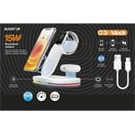 Bezdrátová Qi dok.stanice 3v1 Apple watch,15W,bílá