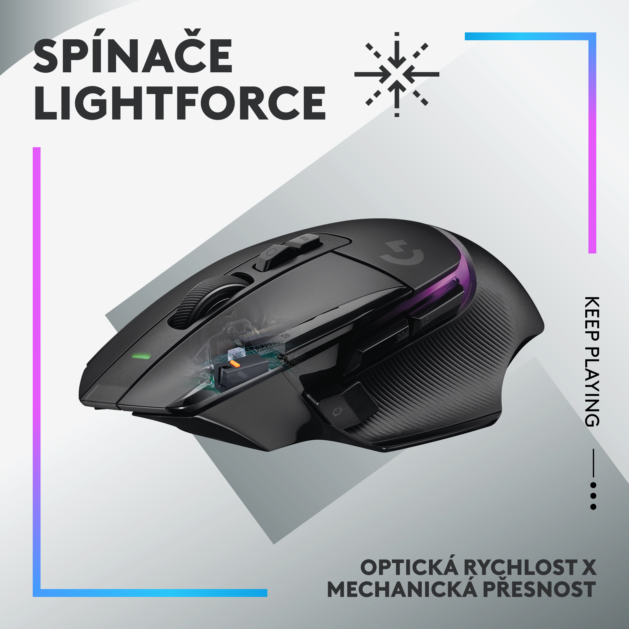 Bezdrôtová herná myš Logitech G502 X PLUS RGB, čierna