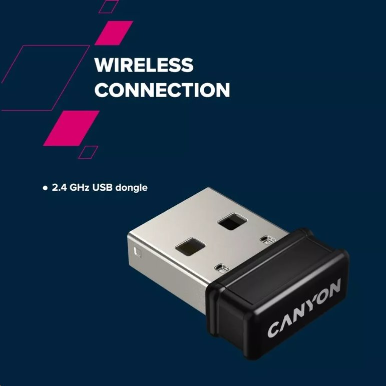 Bezdrôtová klávesnica CANYON HSET-W5 SET CS + optická myš