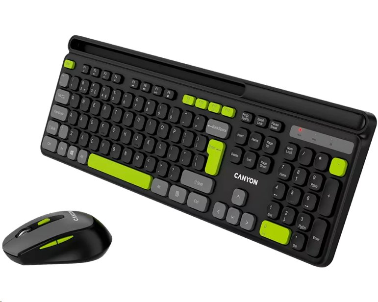 Bezdrôtová klávesnica CANYON HSET-W5 SET CS + optická myš