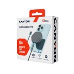 Bezdrôtová magnetická nabíjačka CANYON HEXAGON 110, 15 W, Qi2 Tmavo šedá