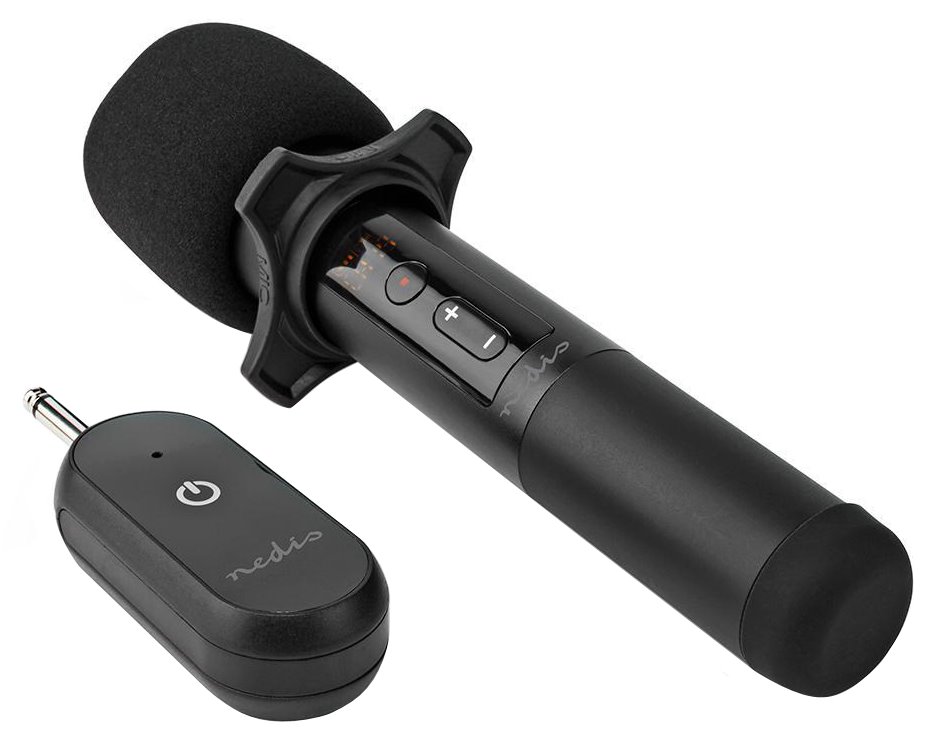 Bezdrôtová mikrofónna súprava NEDIS/ kardioida/ 1000 Ohm/ -95 dB/ ovládanie hlasitosti/ čierna