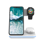 Bezdrôtová nabíjačka CANYON WS-303W,3v1,9V/2A,12V/2A,15/10/7,5/5W výstup, USB-C > USB-A, vrátane. AC adaptér, biela