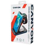Bezdrôtová nabíjačka CANYON WS-304 IP, QC18W, 3v1, vstup 9V/2A, výstup 12V/1,5A, 15W/10W/7,5W/5W, typ C na USB-A, ružová
