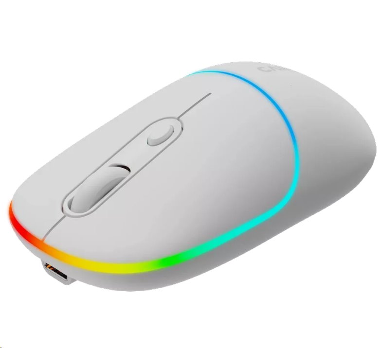 Bezdrôtová optická myš CANYON MW-22, RGB, 800/1200/1600 dpi, 4 tlačidlá, BT + 2,4 GHz, batéria 650 mAh, snehovo biela