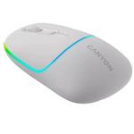 Bezdrôtová optická myš CANYON MW-22, RGB, 800/1200/1600 dpi, 4 tlačidlá, BT + 2,4 GHz, batéria 650 mAh, snehovo biela