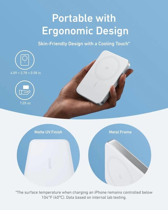 Bezdrôtová powerbanka Anker MagGo 10000mAh, 30W, biela