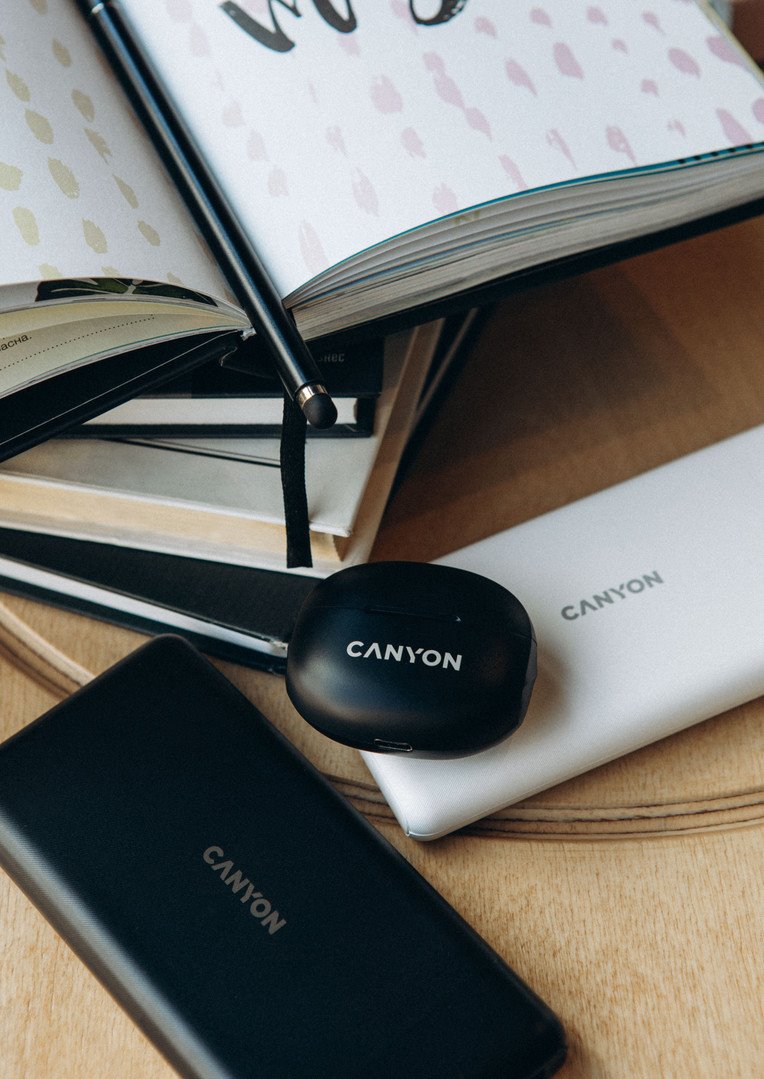 Bezdrôtové slúchadlá CANYON TWS8B Bluetooth s mikrofónom, čierne