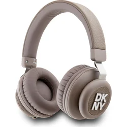 Bezdrôtové slúchadlá DKNY PU Leather Stack Logo Brown