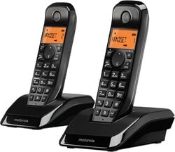 Bezdrôtový telefón Motorola S1202 Duo Black HandsFree - podsvietený displej