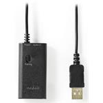 Bezdrôtový zvukový vysielač NEDIS/ Bluetooth 3.0/ až 2 slúchadlá/ 3,5 mm jack/ USB/ čierny