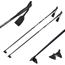 Běžecké hole CALTER X-SNOW 125cm, rukojeť plast, černé
