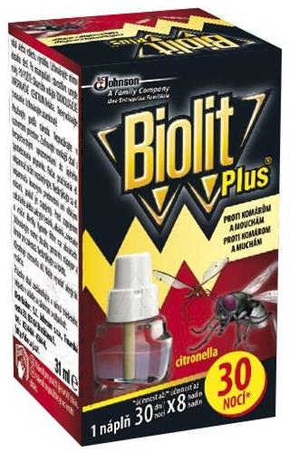 Biolit Plus tekutá náplň do elektrického odpařovače 30 nocí - proti mouchám a komárům 31 ml