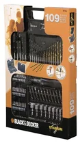 Black&Decker A7064 Nářadí sada, 109-dílná sada bitů, oříšků a vrtáků, magnetický držák