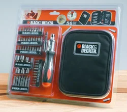 Black&Decker A7104 Nářadí sada, 56-dílná sada bitů, magnetický držák, ruční šroubovák
