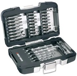 Black&Decker A7156 Nářadí sada, 31-dílná sada vrtáků a bitů, 6 vrtáků do dřeva, kufr