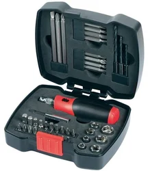 Black&Decker A7175 Nářadí sada, 43-dílná sada vrtáků, bitů a oříšků, 3 vrtáky do železaa, ruční račna, kufr