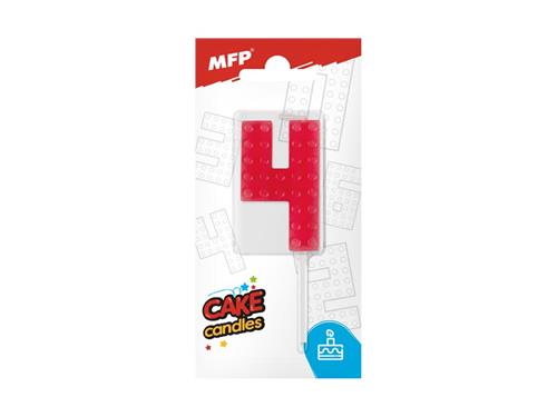 Blok tortovej sviečky č. 4 červený