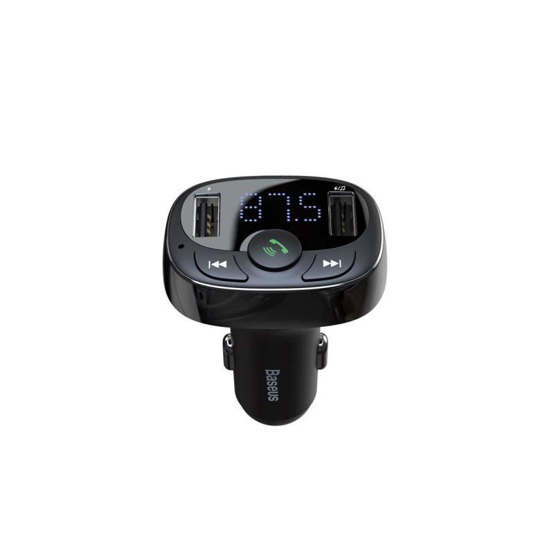 Bluetooth MP3 FM vysielač Baseus s nabíjaním 2xUSB 3,4A čierny