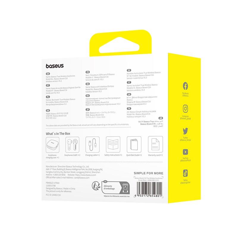 Bluetooth sluchátka Baseus Bowie E16 černá