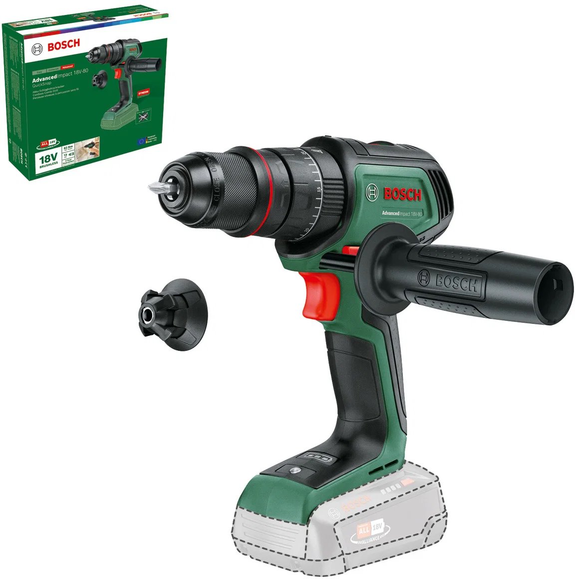 BOSCH AdvancedImpact 18V-80 QuickSnap Aku příklepová vrtačka bez aku (0.603.9E2.100)