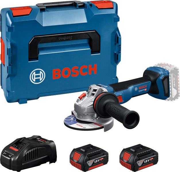 BOSCH Akumulátorová úhlová bruska GWS 18V-11 vč. bat. a nab. + L-BOXX (0.601.9N4.103)
