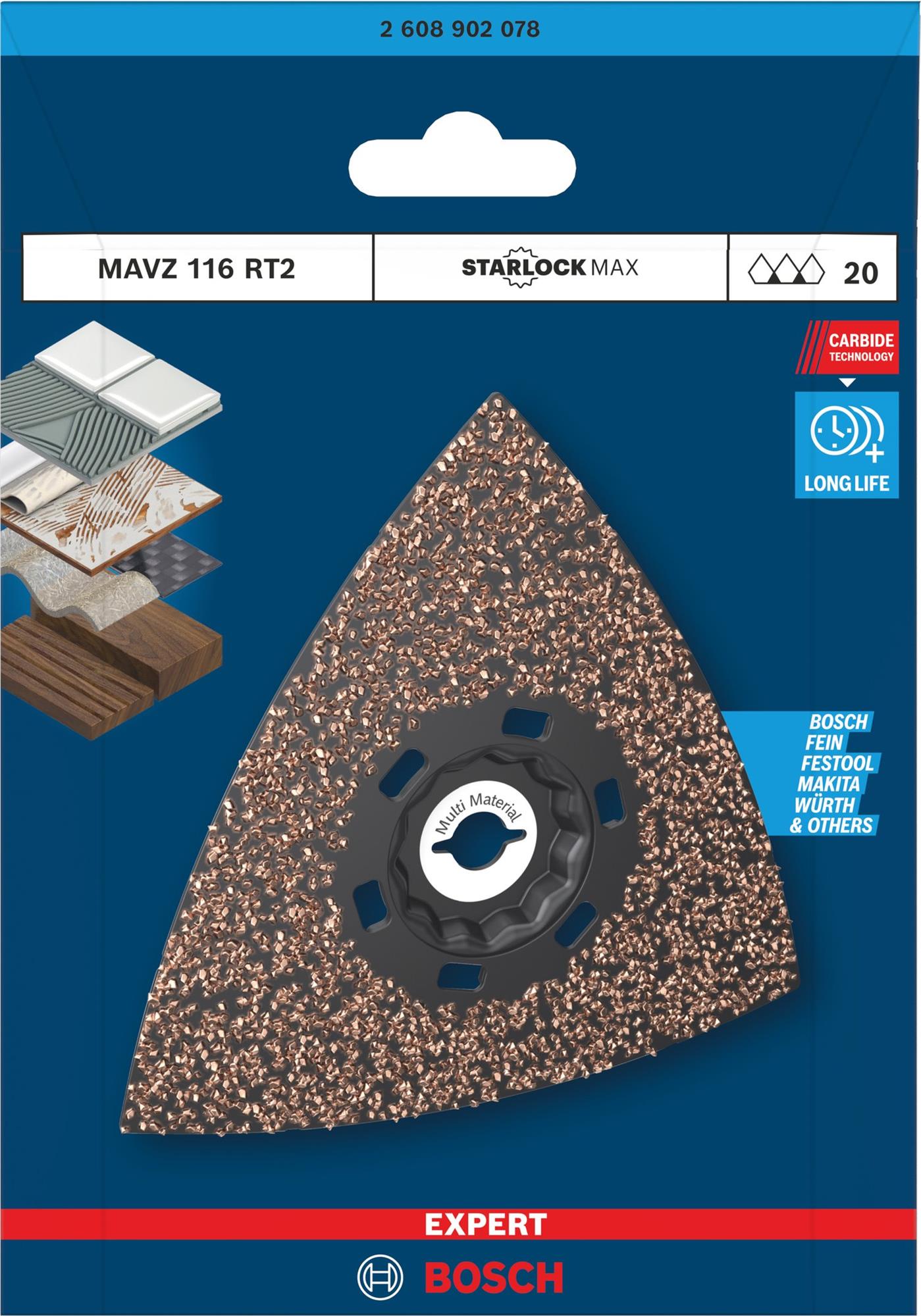 BOSCH Brusná deska EXPERT MAVZ 116 RT2, 116 mm (2.608.902.078)