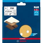 BOSCH brúsny papier EXPERT C470 s 8 otvormi pre vibračné brúsky 125 mm, G 80, 5 ks (2.608.900.805)