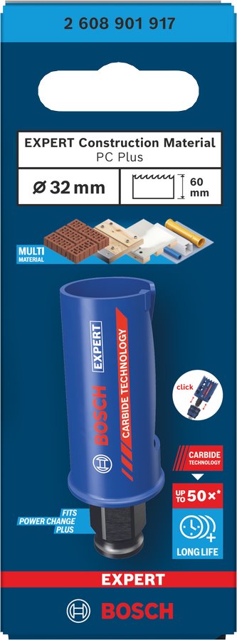 BOSCH Děrovka EXPERT Construction Material Power Change Plus, 32 × 60 mm (2.608.901.917)