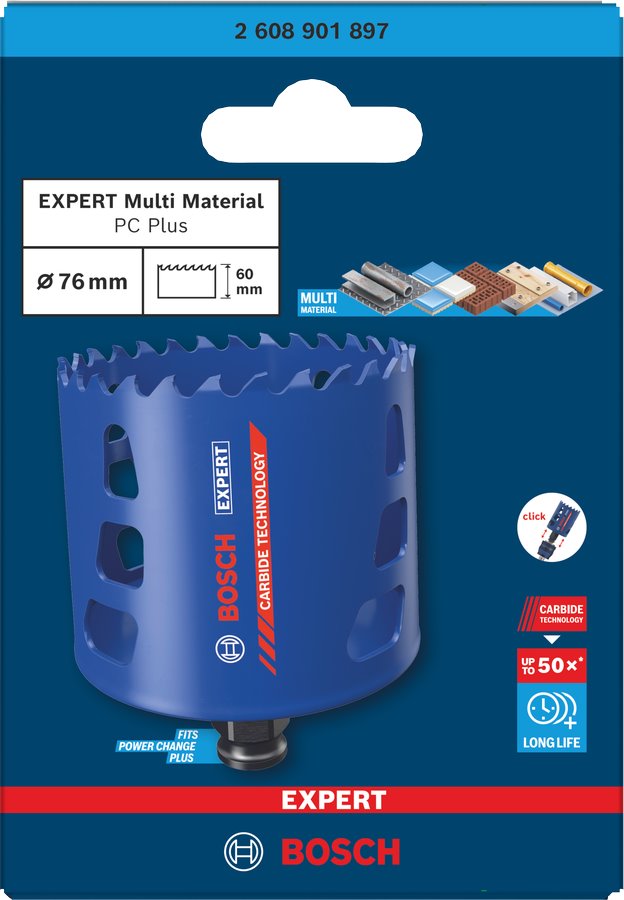 BOSCH Děrovka EXPERT Multi Material pro Power Change Plus, 76 × 60 mm (2.608.901.897)