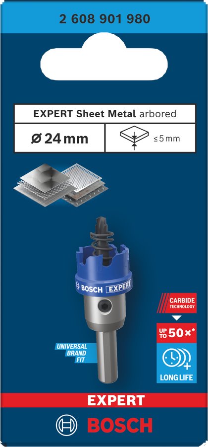 BOSCH Děrovka s adaptérem EXPERT Sheet Metal 24 × 5 mm (2.608.901.980)