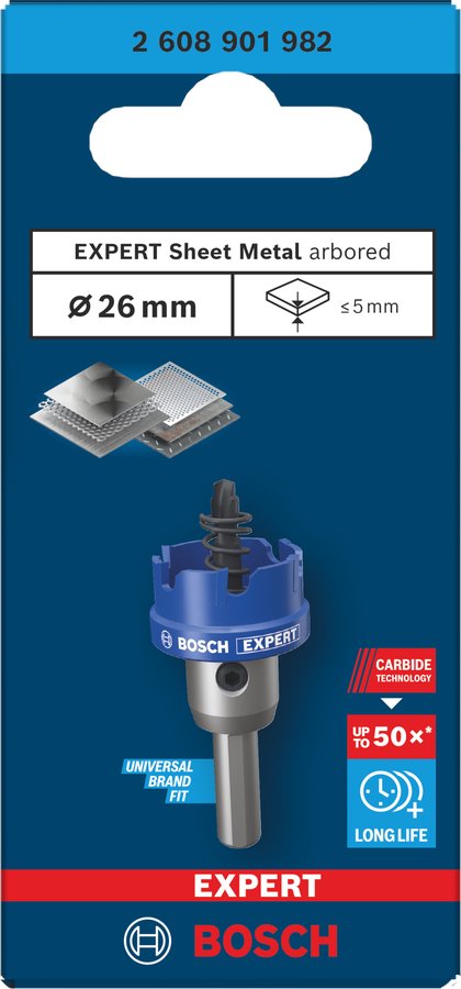 BOSCH Děrovka s adaptérem EXPERT Sheet Metal 26 × 5 mm (2.608.901.982)