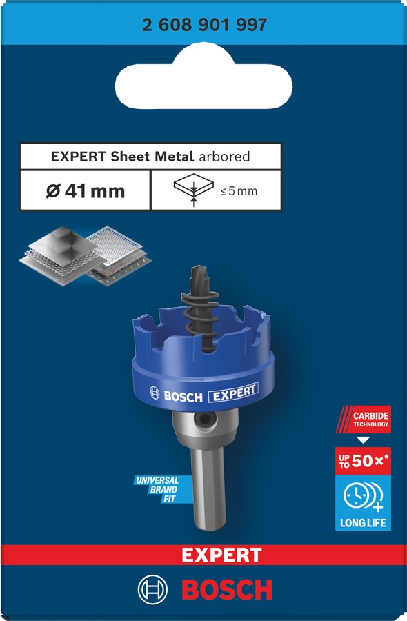 BOSCH Děrovka s adaptérem EXPERT Sheet Metal 41 × 5 mm (2.608.901.997)