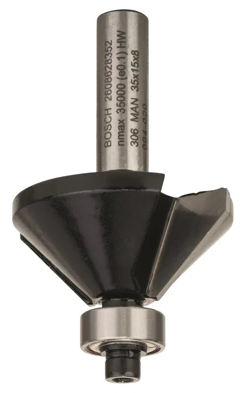 BOSCH Fréza na skosenie, 8 mm, B 11 mm, D 14,7 mm, G 56 mm, 45° (2.608.628.352)