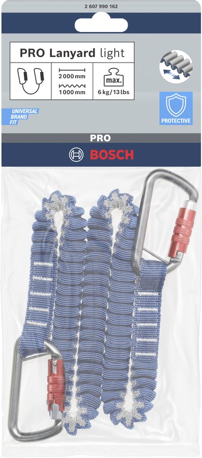 BOSCH Lehká šňůrka na krk PRO, 6 kg, 2 × karabina (2.607.990.162)