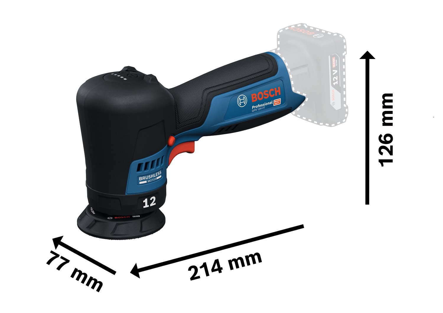 BOSCH Leštička AKU bez baterie GPX 12V-77 (0.601.9L4.000)