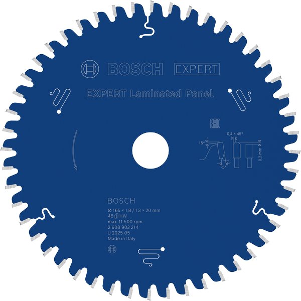 BOSCH Pilový kotouč EXPERT Laminated Panel, 165 × 1,8/1,3 × 20 mm, T48 (2.608.902.214)