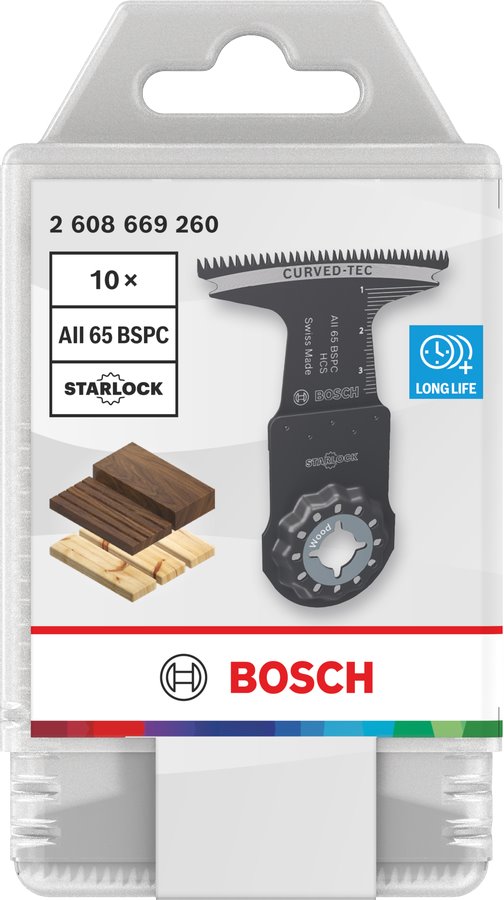 BOSCH Pilový list na dřevo AII 65 BSPC, Starlock, 65 × 40 mm, 10 ks (2.608.669.260)